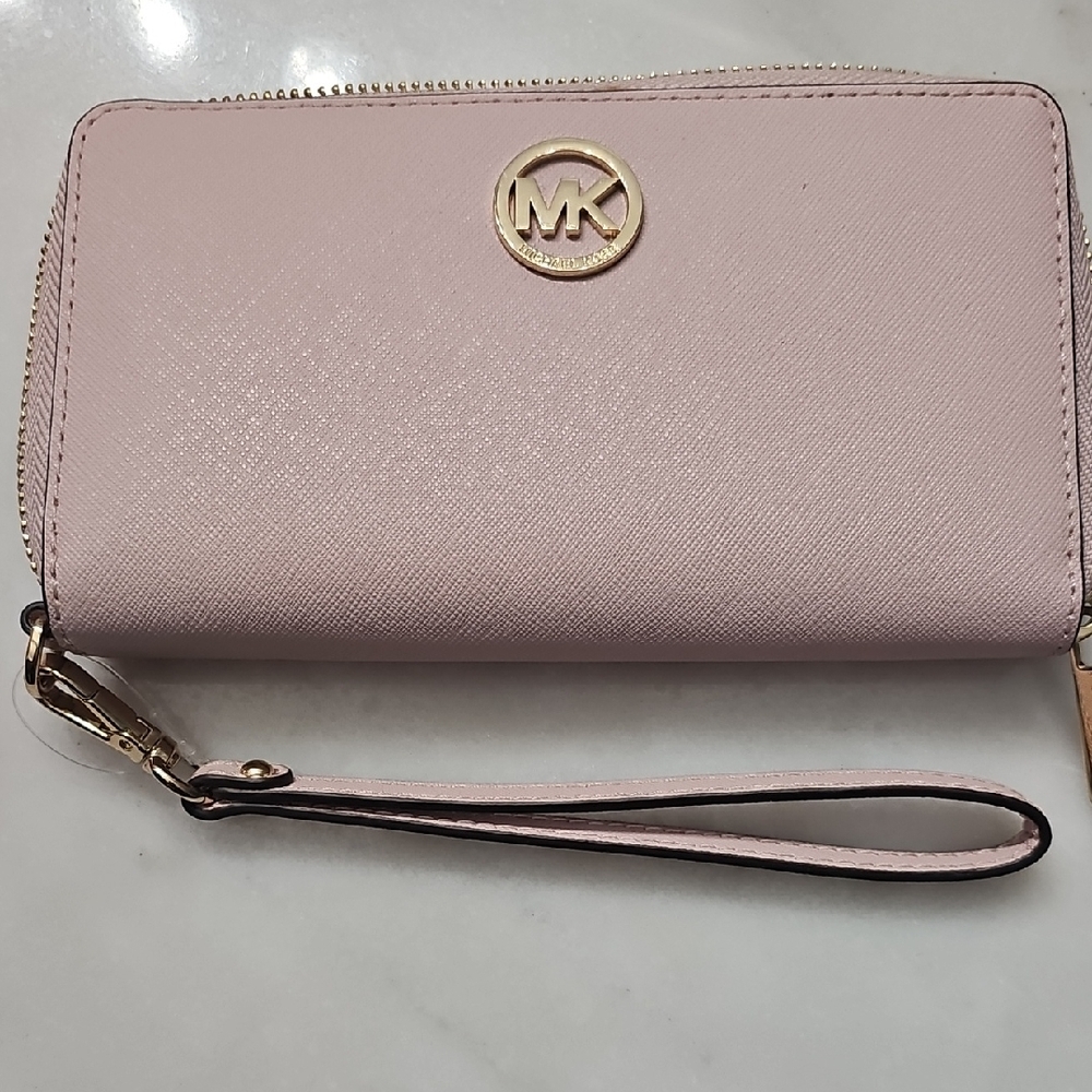 Michael Kors Pink Saffiano Leather Clutch